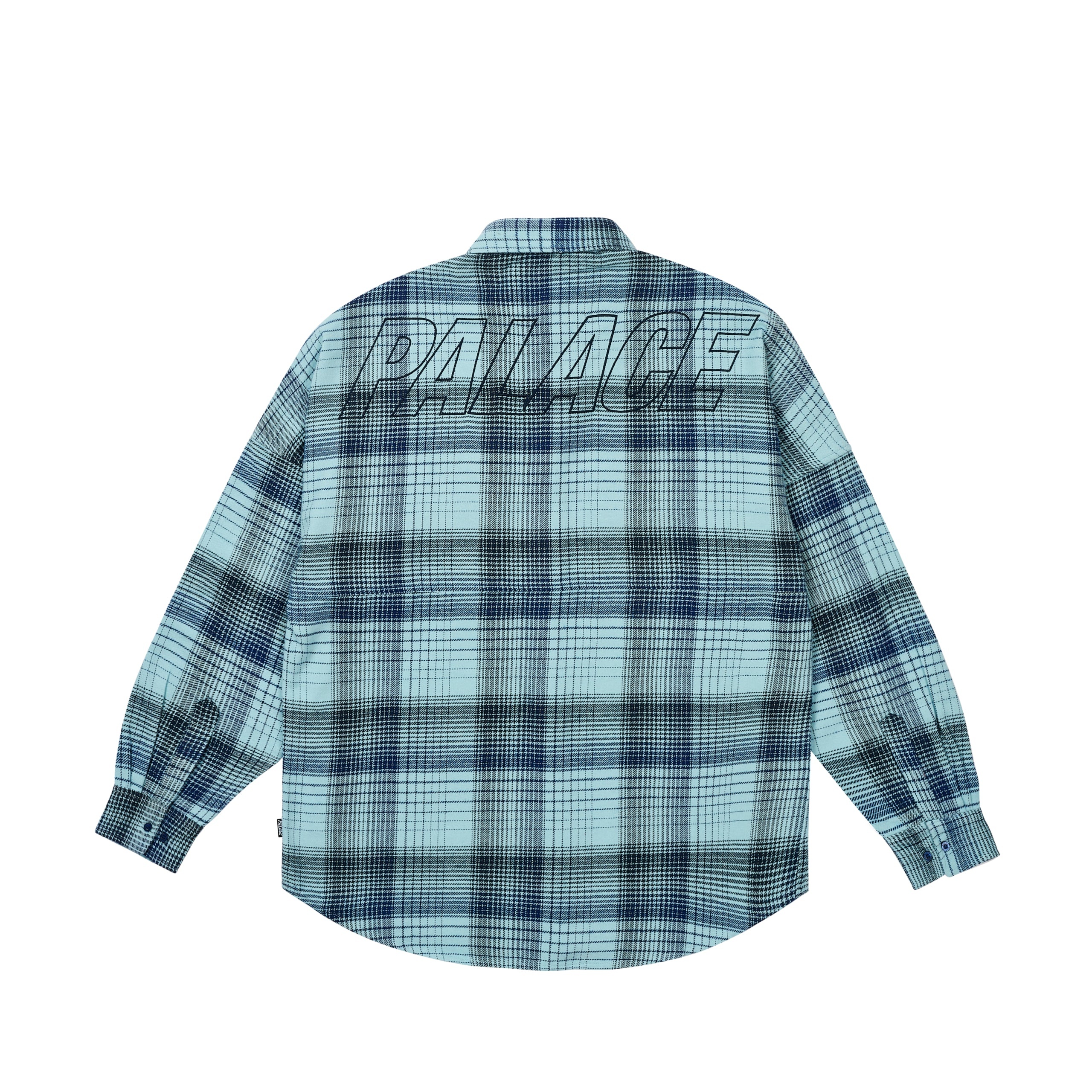 BRUSHED FLANNEL DROP SHOULDER SHIRT BLUE - 2