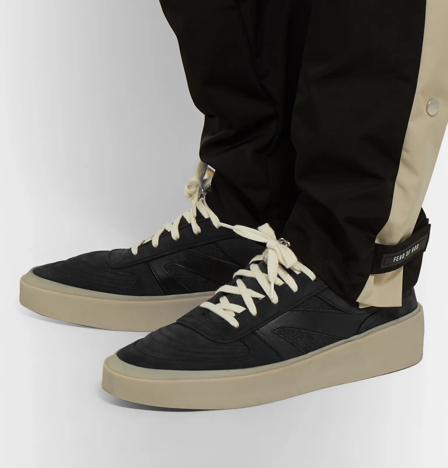 Leather, Nubuck and Mesh Sneakers - 5