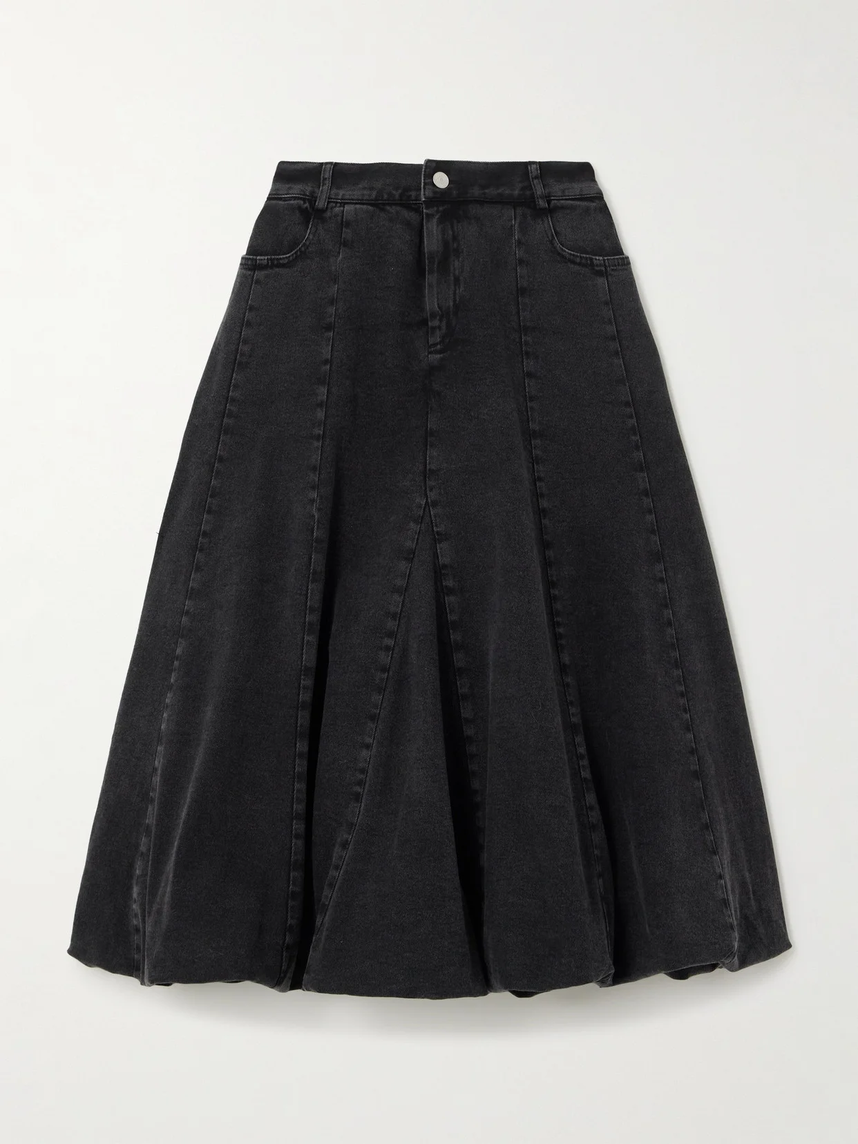 Elle Paneled Denim Midi Skirt - 1