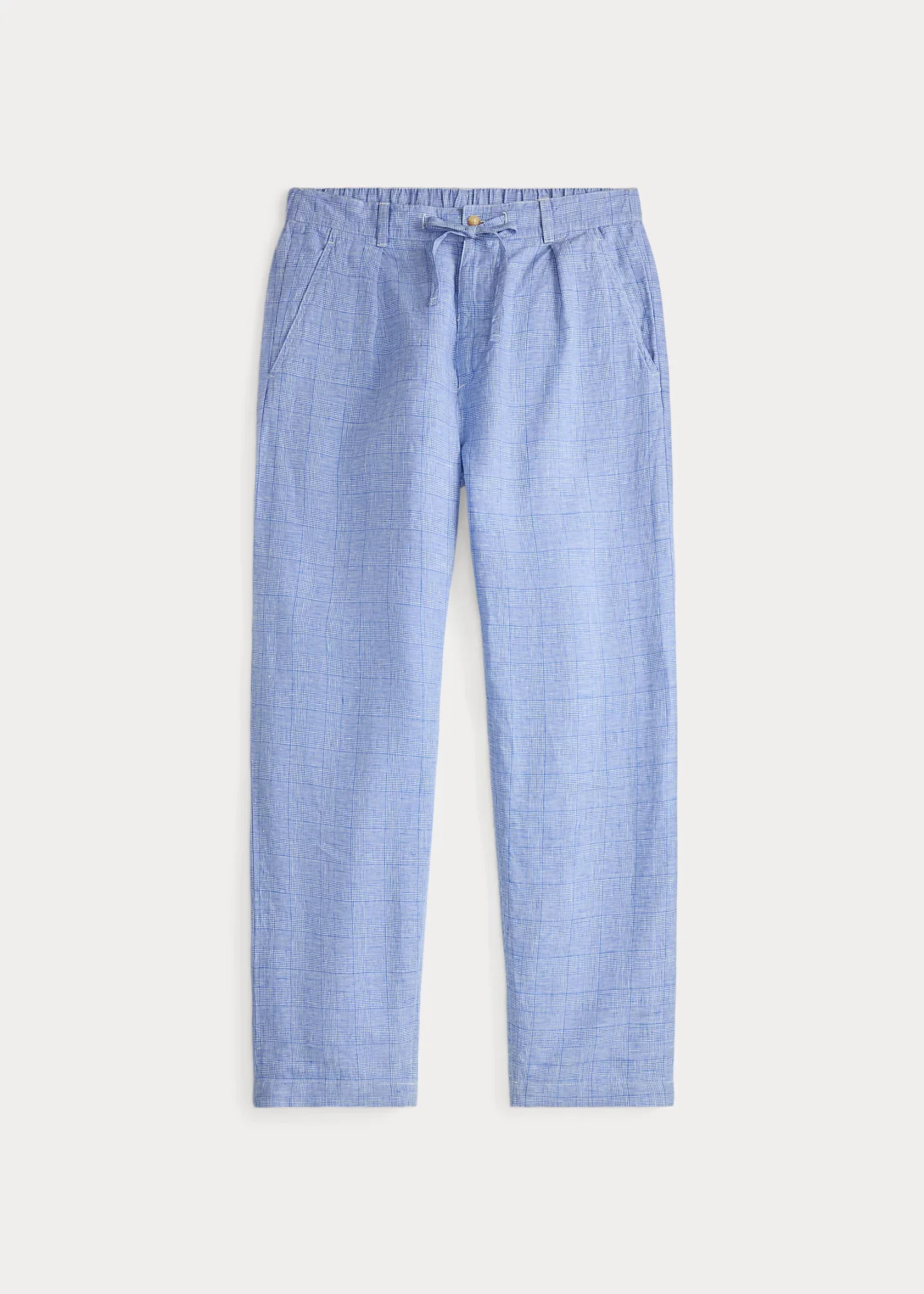 Lateef Relaxed Fit Plaid Linen Pant - 1