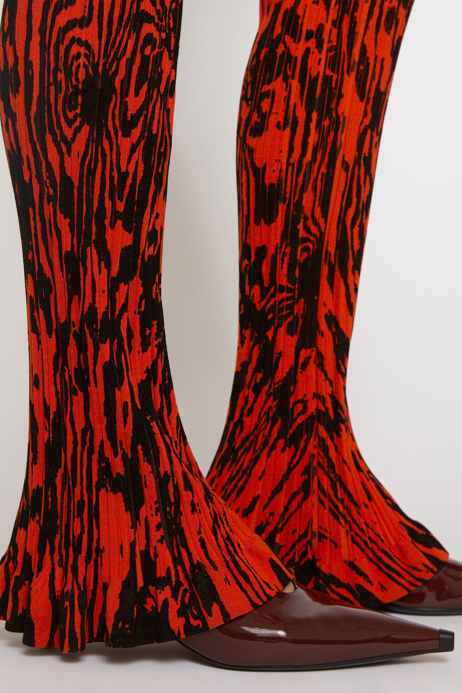 Wood-print ribbed trousers red/black - 5