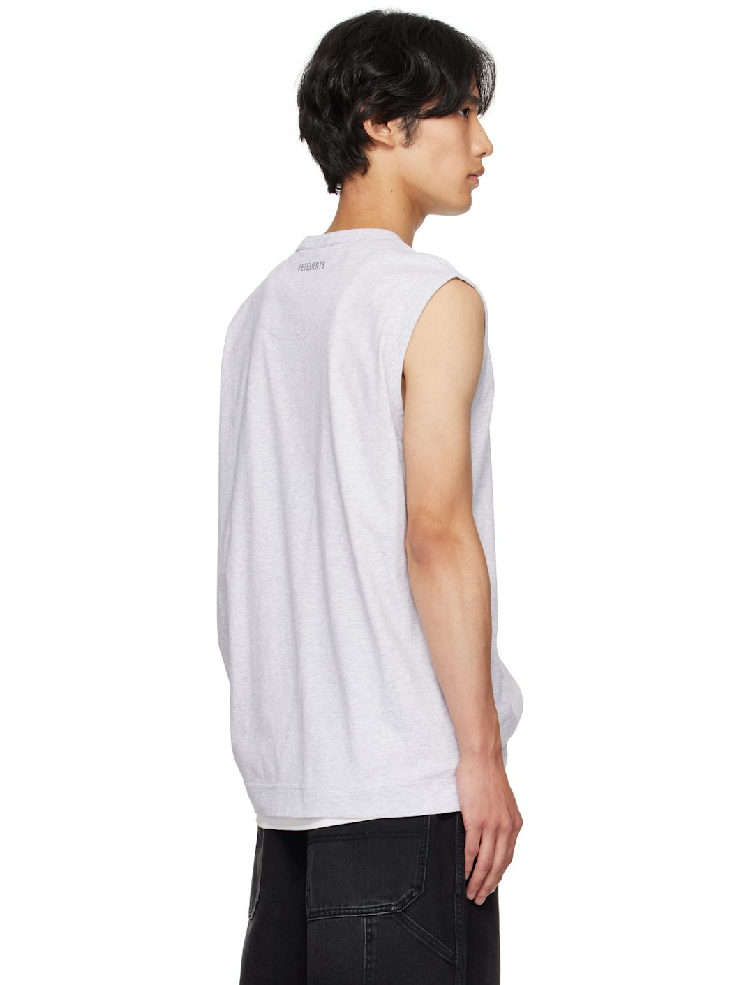 Gray Oval Logo Jersey Tank Top - 3