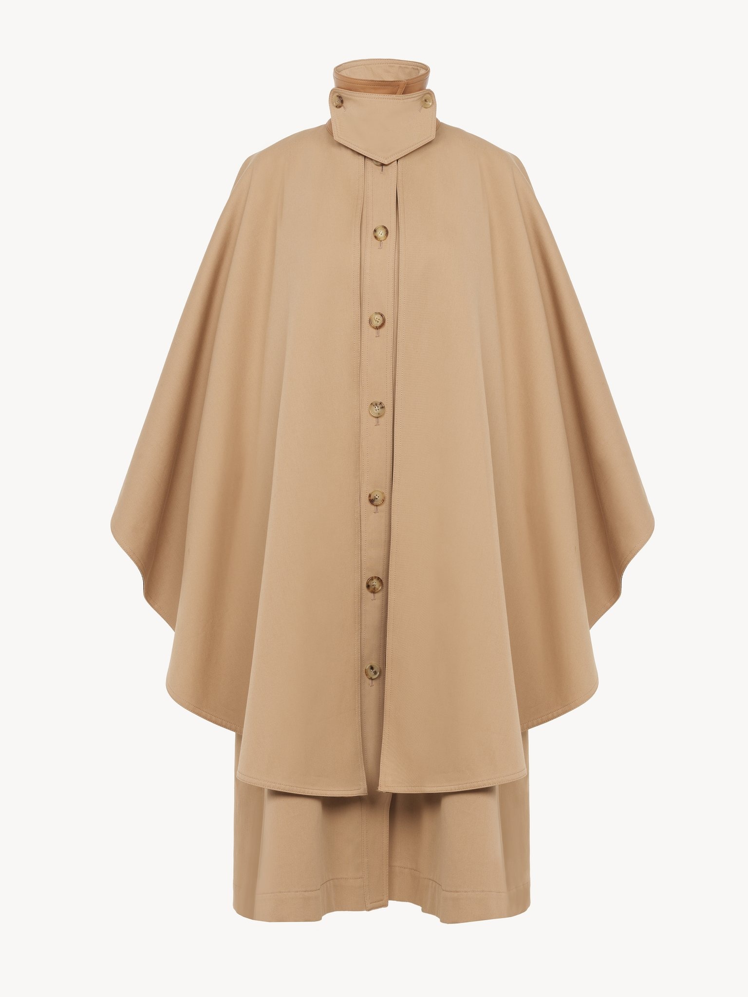 KNEE-LENGTH CAPE IN ORGANIC COTTON GABARDINE - 2