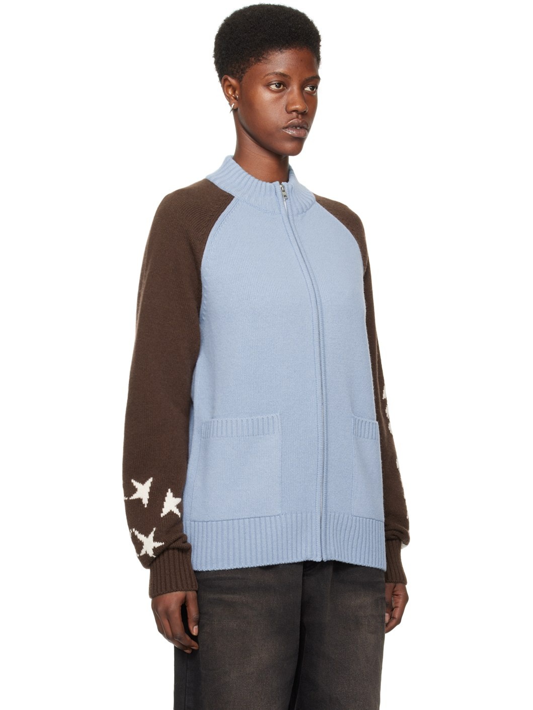 Blue & Brown Zip Jacket - 2