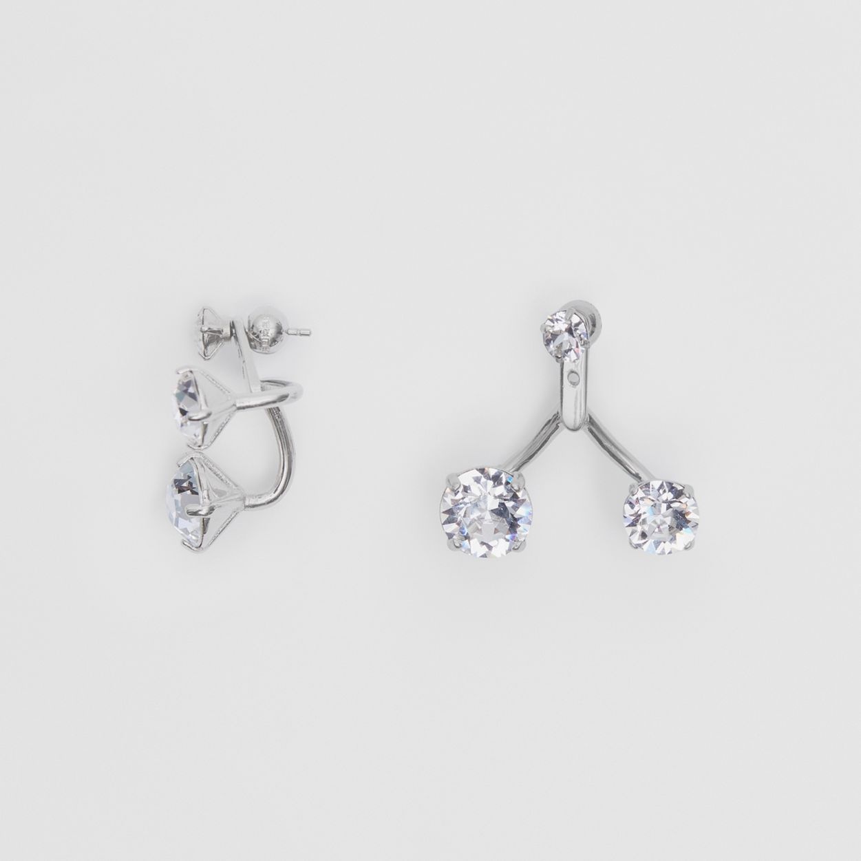 Crystal Detail Palladium-plated Earrings - 4