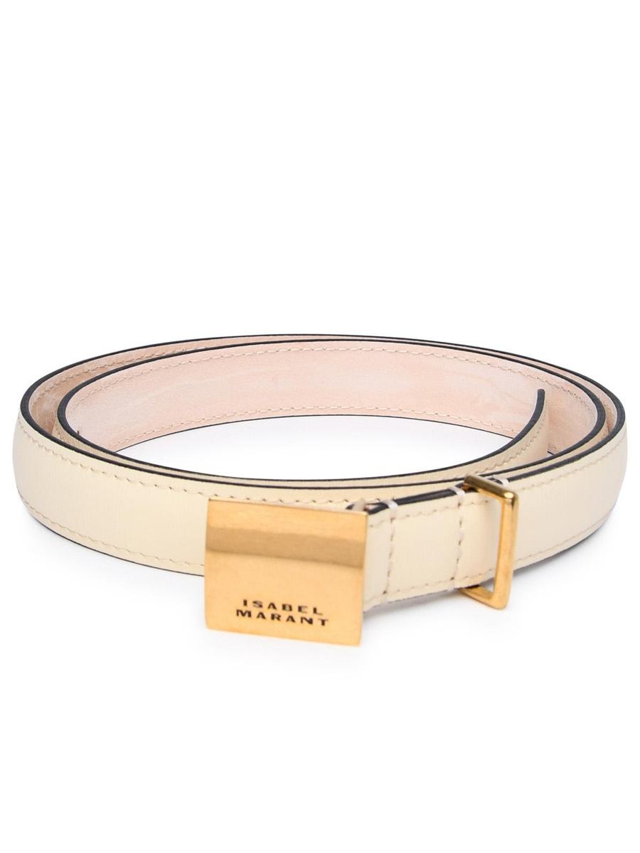 ISABEL MARANT ÉTOILE 'LOWELL' CREAM COWHIDE BELT - 1