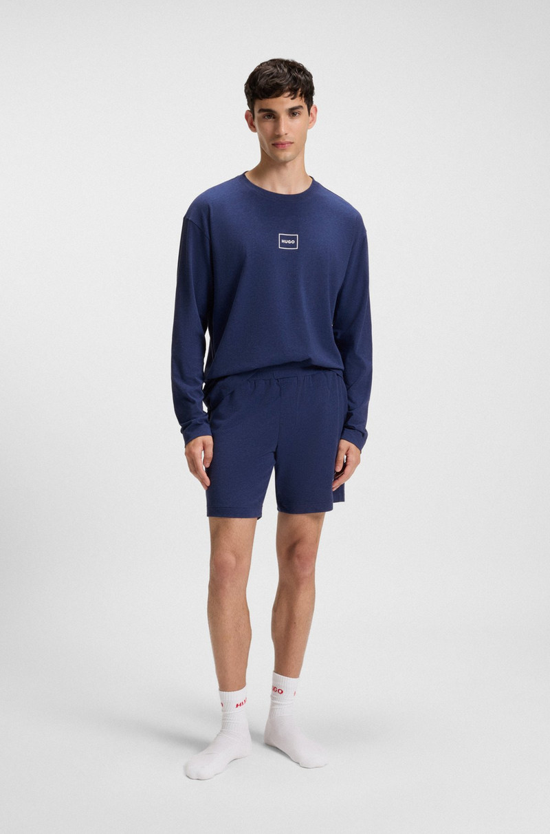HUGO STRAIGHT-LEG SHORTS IN STRETCH COTTON WITH LOGO PRINT outlook