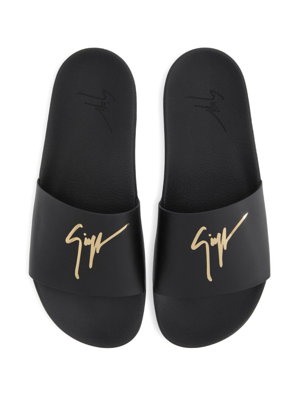 Brett logo-embellished leather slides - 3