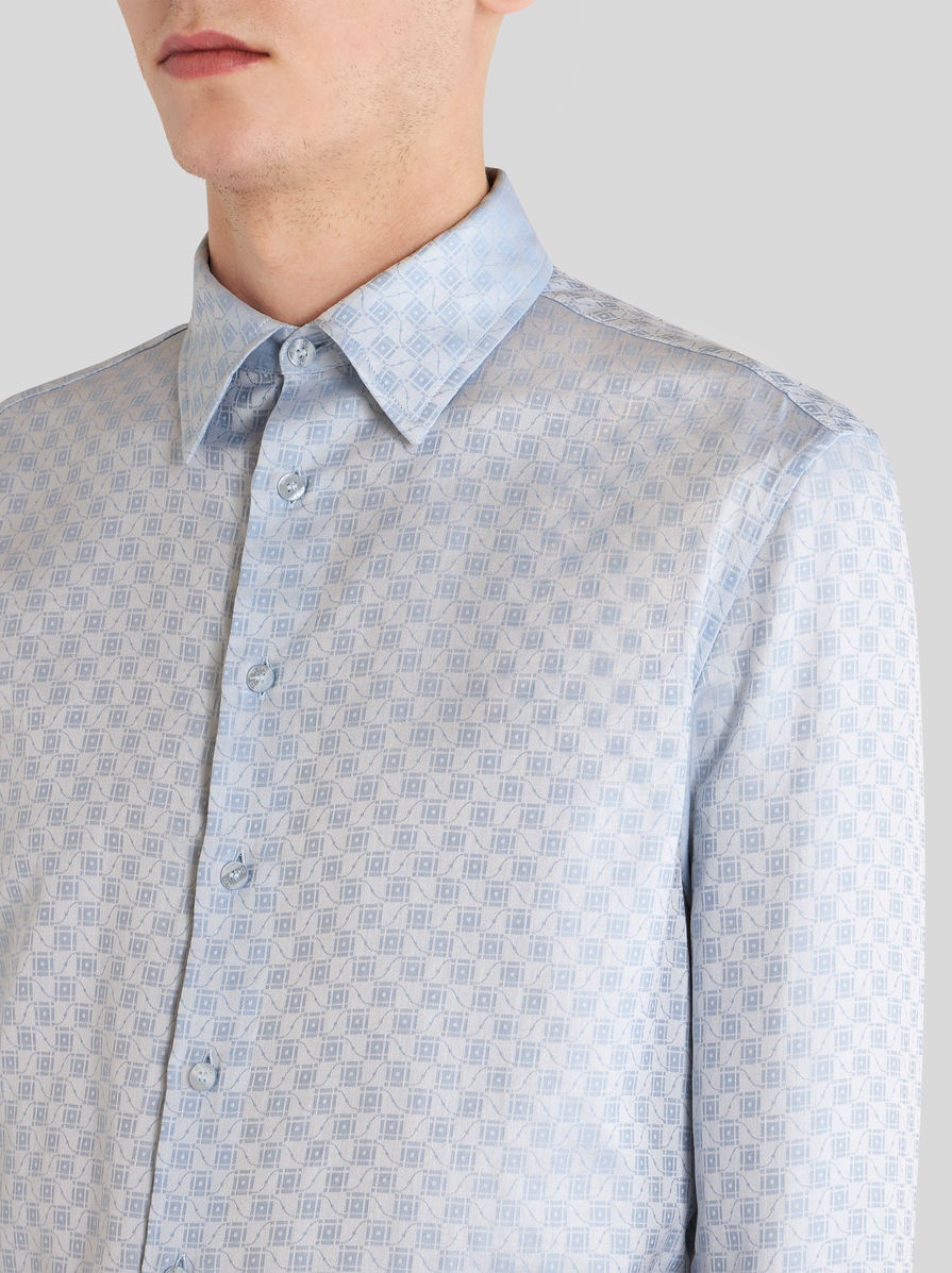 COTTON SHIRT WITH TIE PRINT - 3
