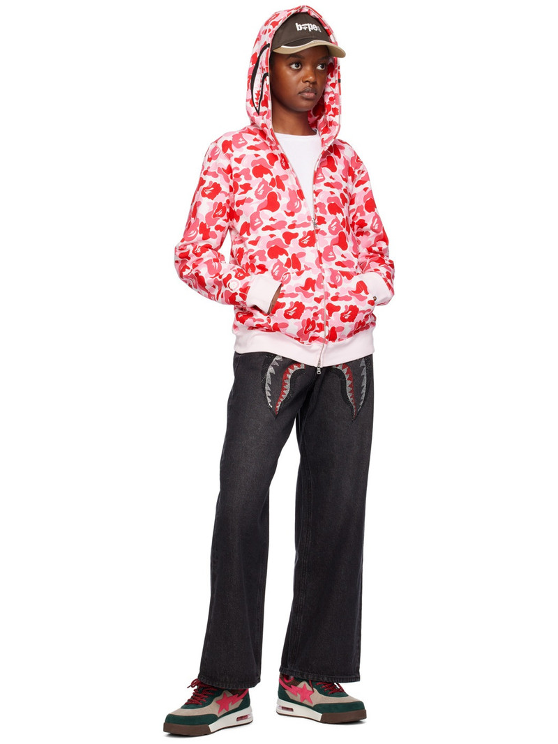 A BATHING APE® Pink ABC Camo Shark Hoodie outlook