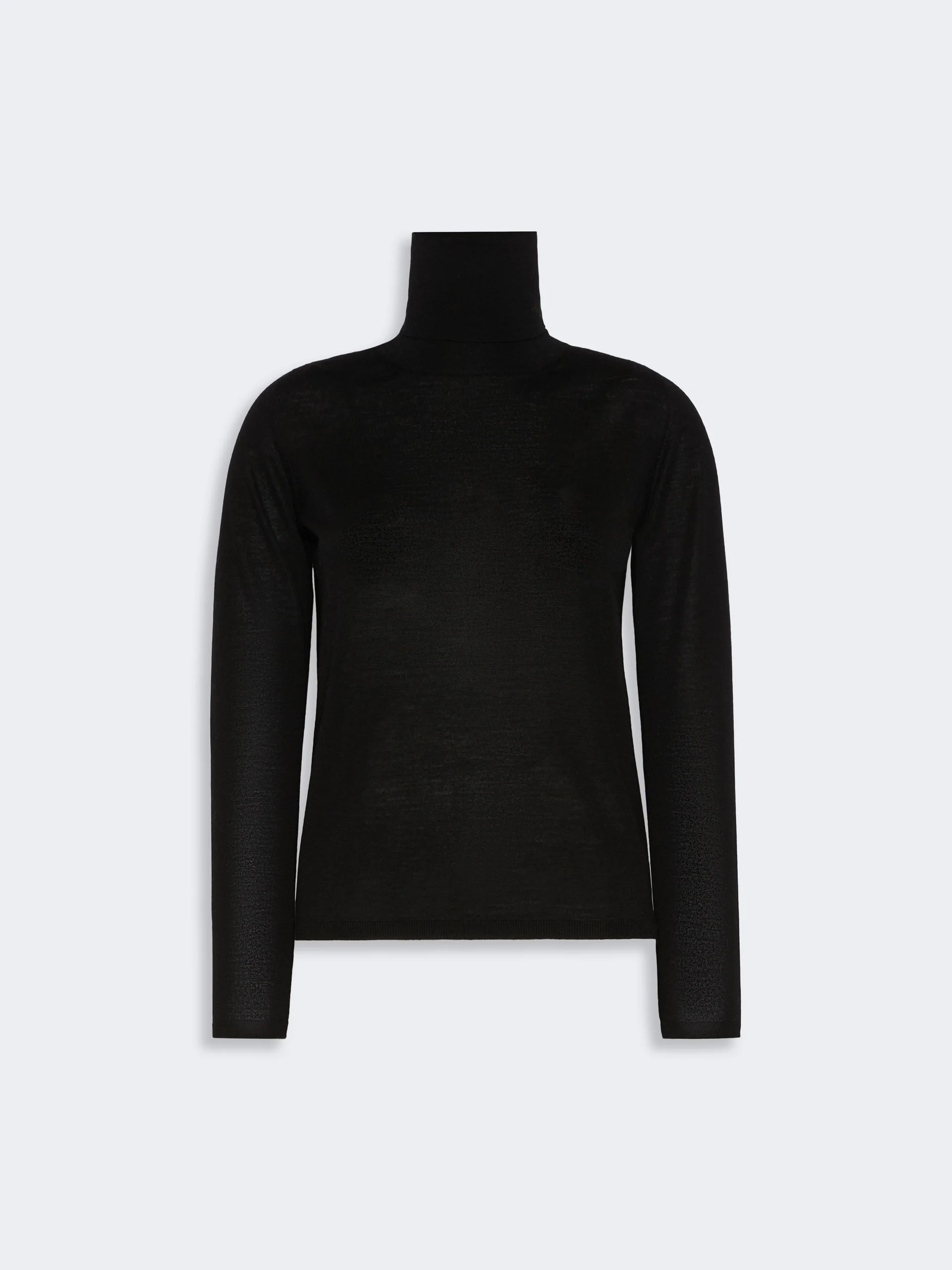 SALUTO Wool yarn polo-neck sweater - BLACK - 1