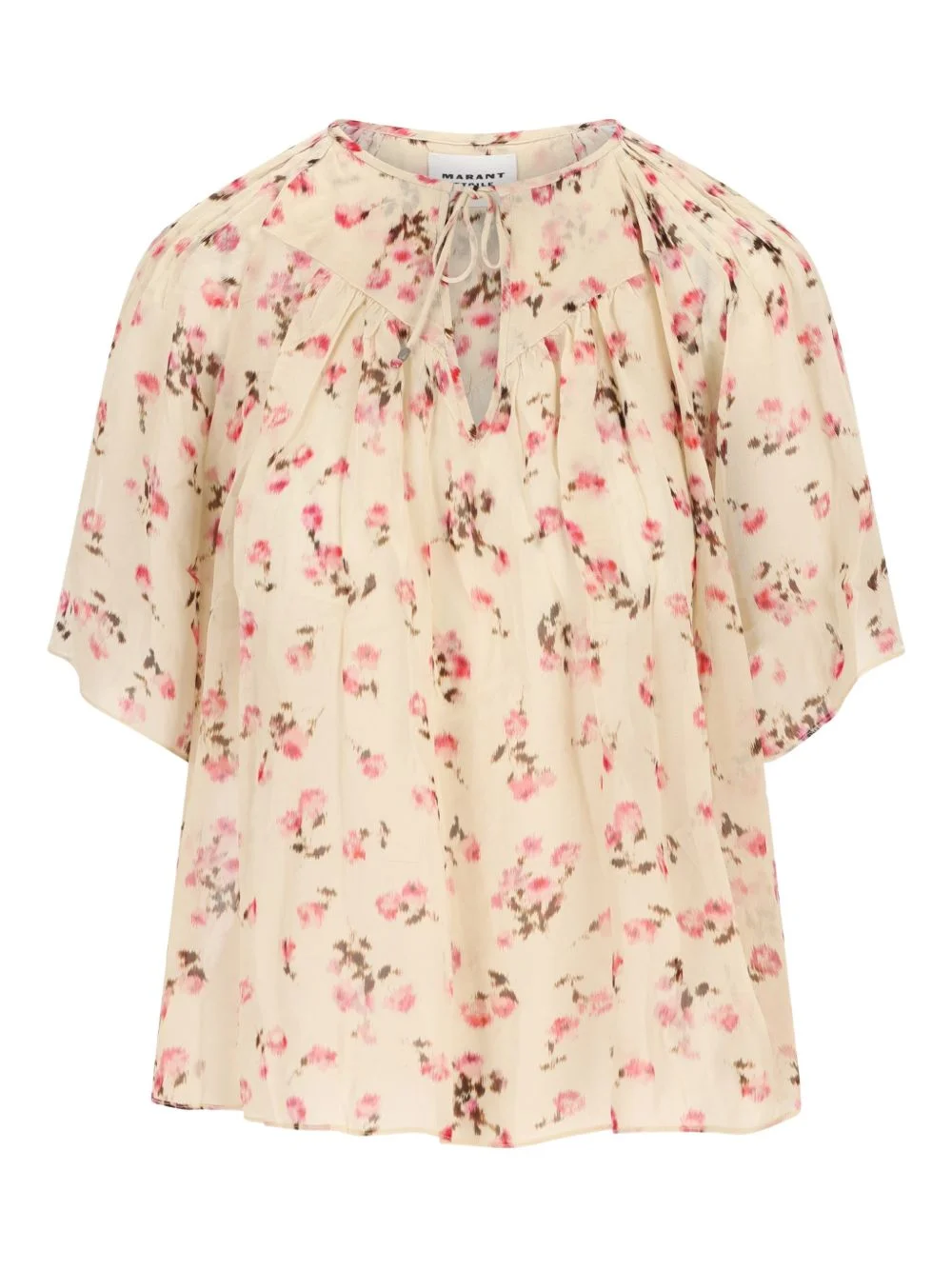 floral tie blouse - 1