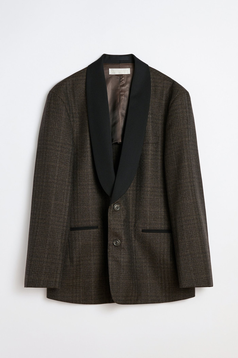 Embrace Shawl Blazer Brown Dunmore Check 1