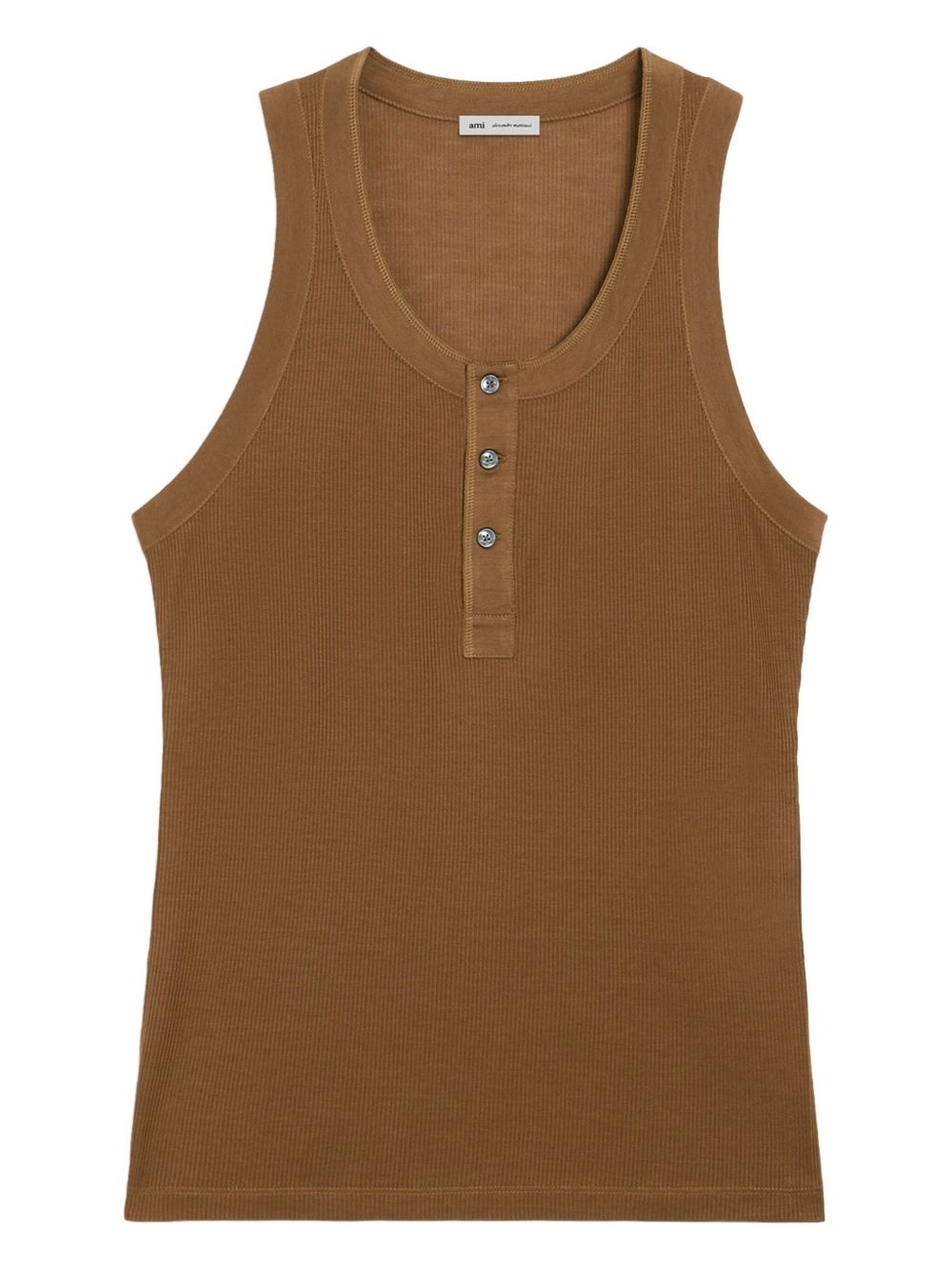 ribbed henley vest - 1