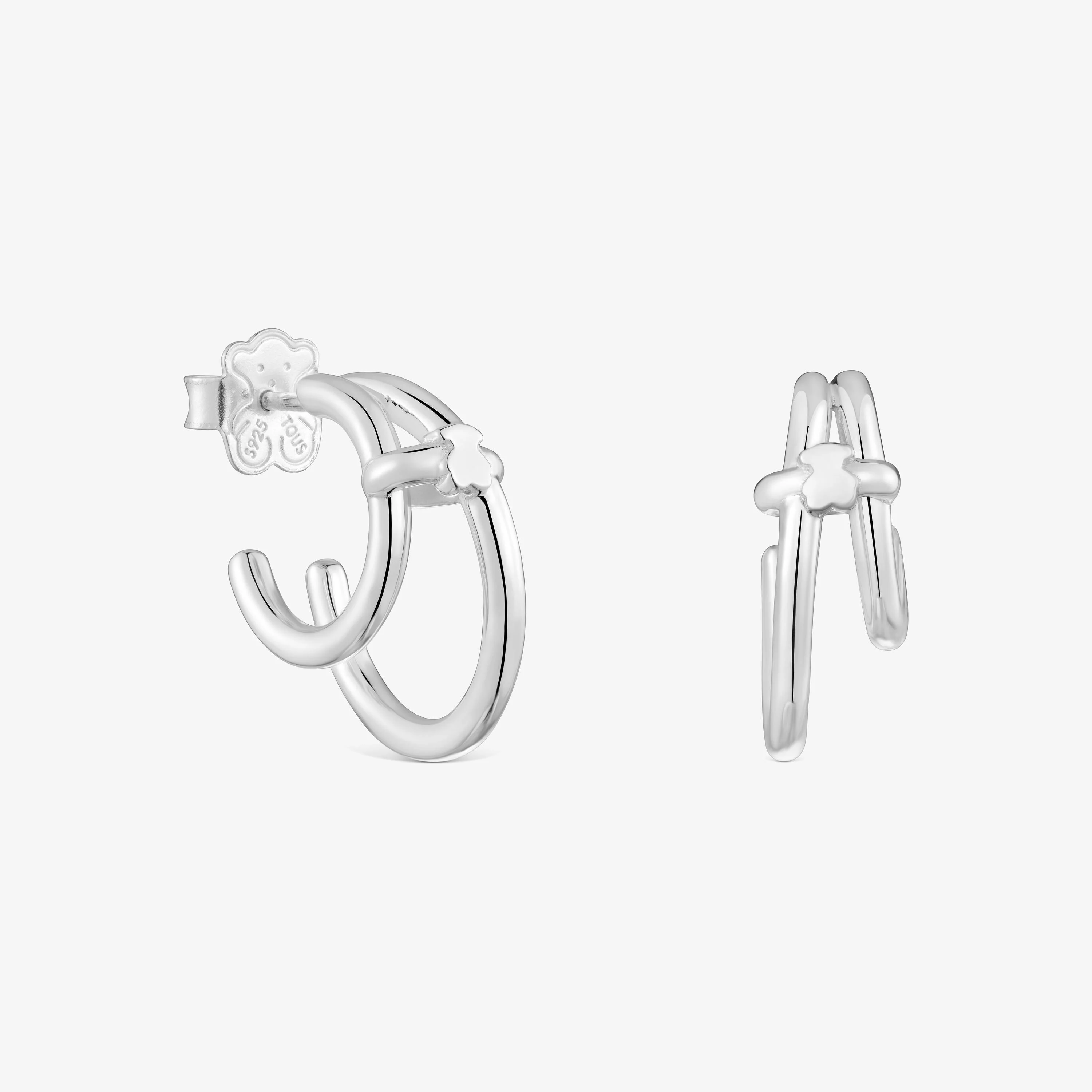 Silver Double hoop earrings TOUS Straight - 1
