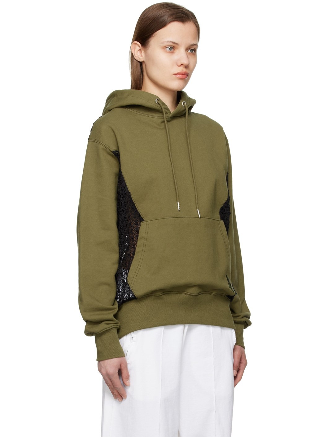 Khaki Paneled Hoodie - 2