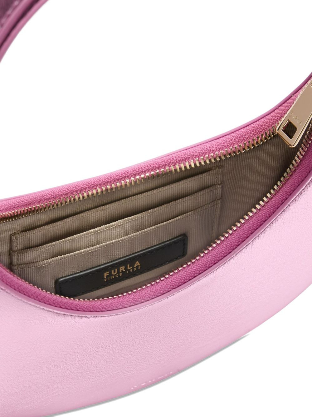 metallic-effect crescent shoulder bag - 4