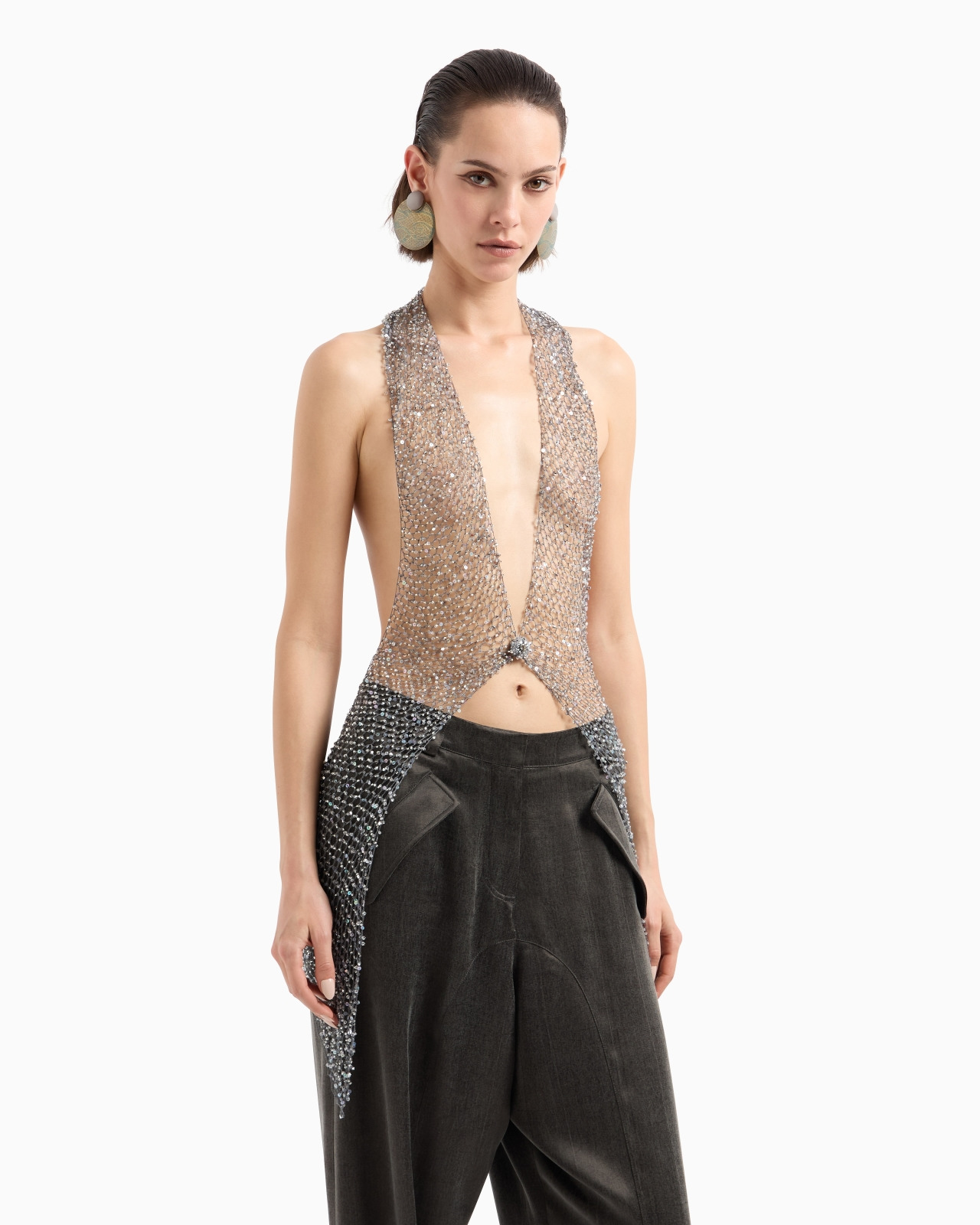 MESH TOP WITH BEAD EMBROIDERY - 3