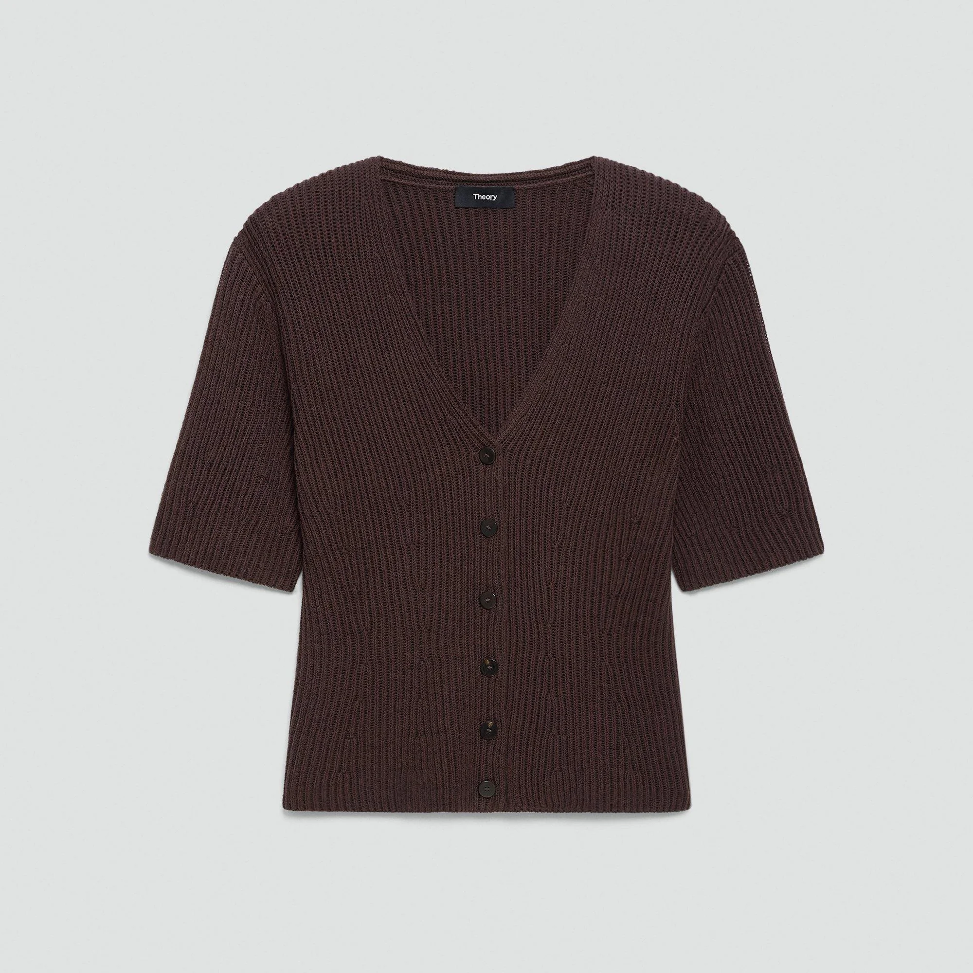 Slim Cardigan in Ribbed Cotton - 1