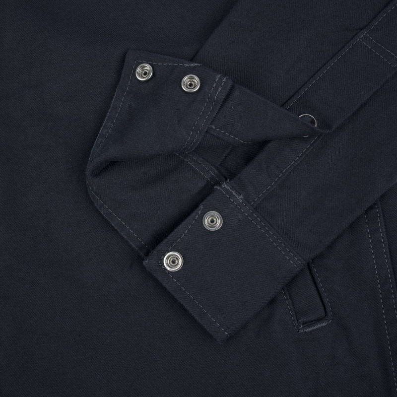 IHSH-381-BLK 9oz Military Serge CPO Shirt Black 7