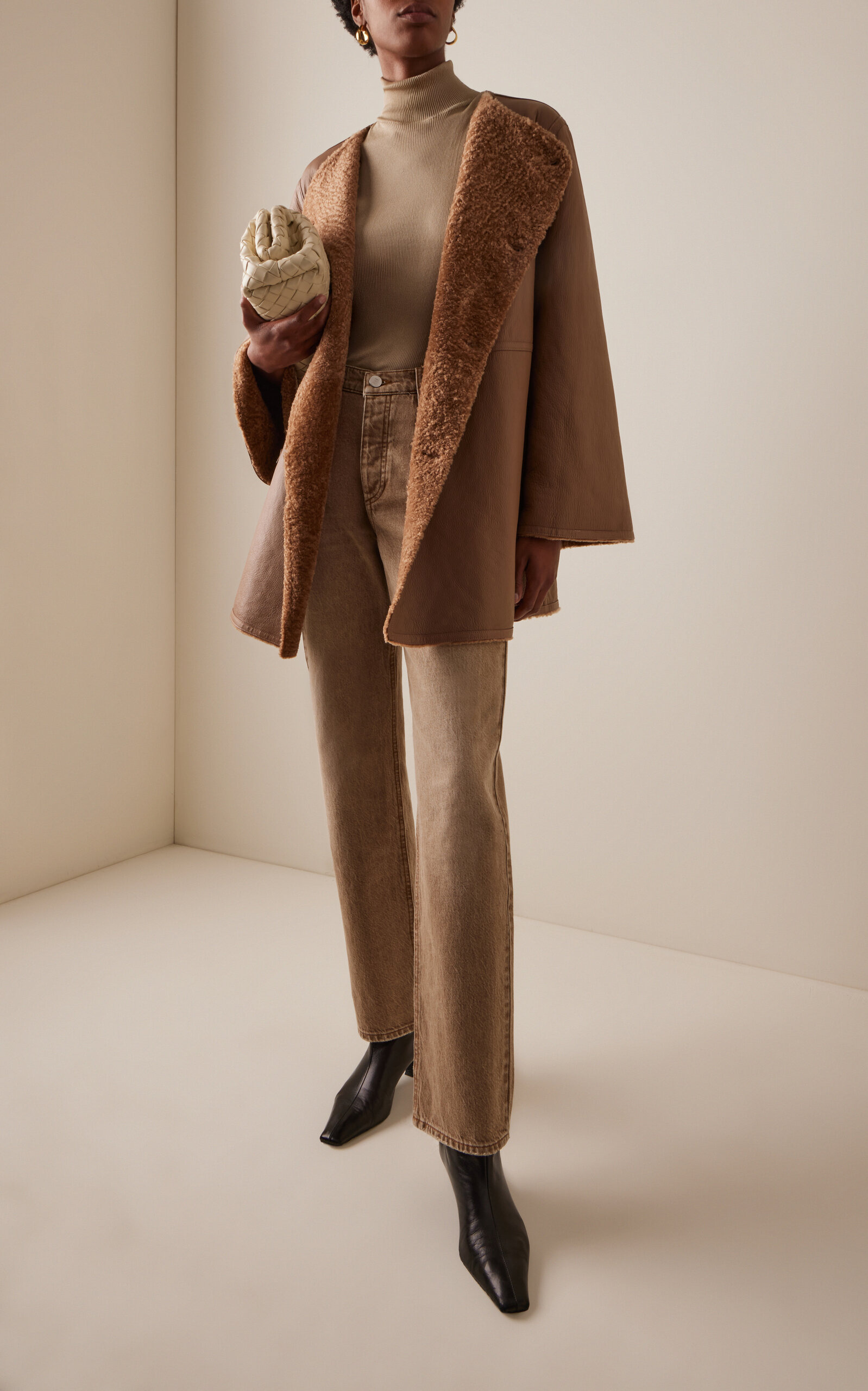 Sannie Reversible Shearling Coat brown - 5