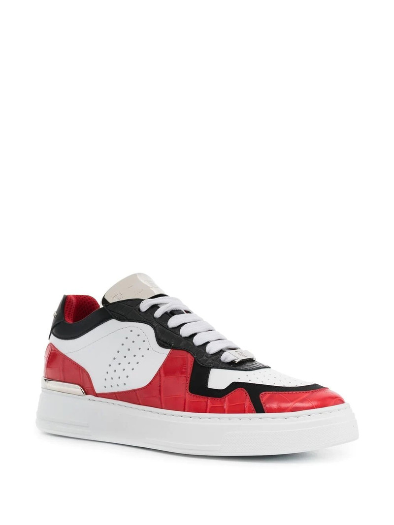 PHILIPP PLEIN colour-block low-top sneakers outlook