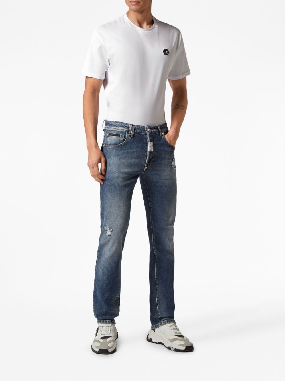logo-patch straight-leg jeans - 2
