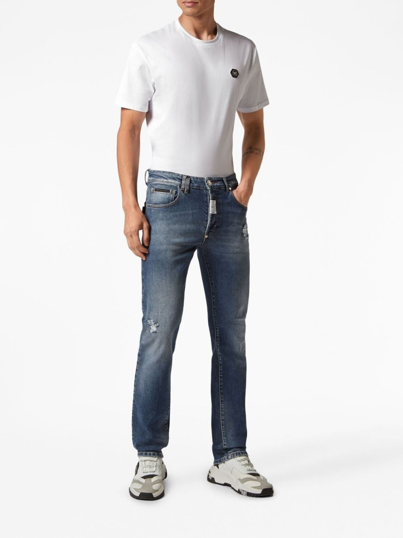 PHILIPP PLEIN logo-patch straight-leg jeans outlook