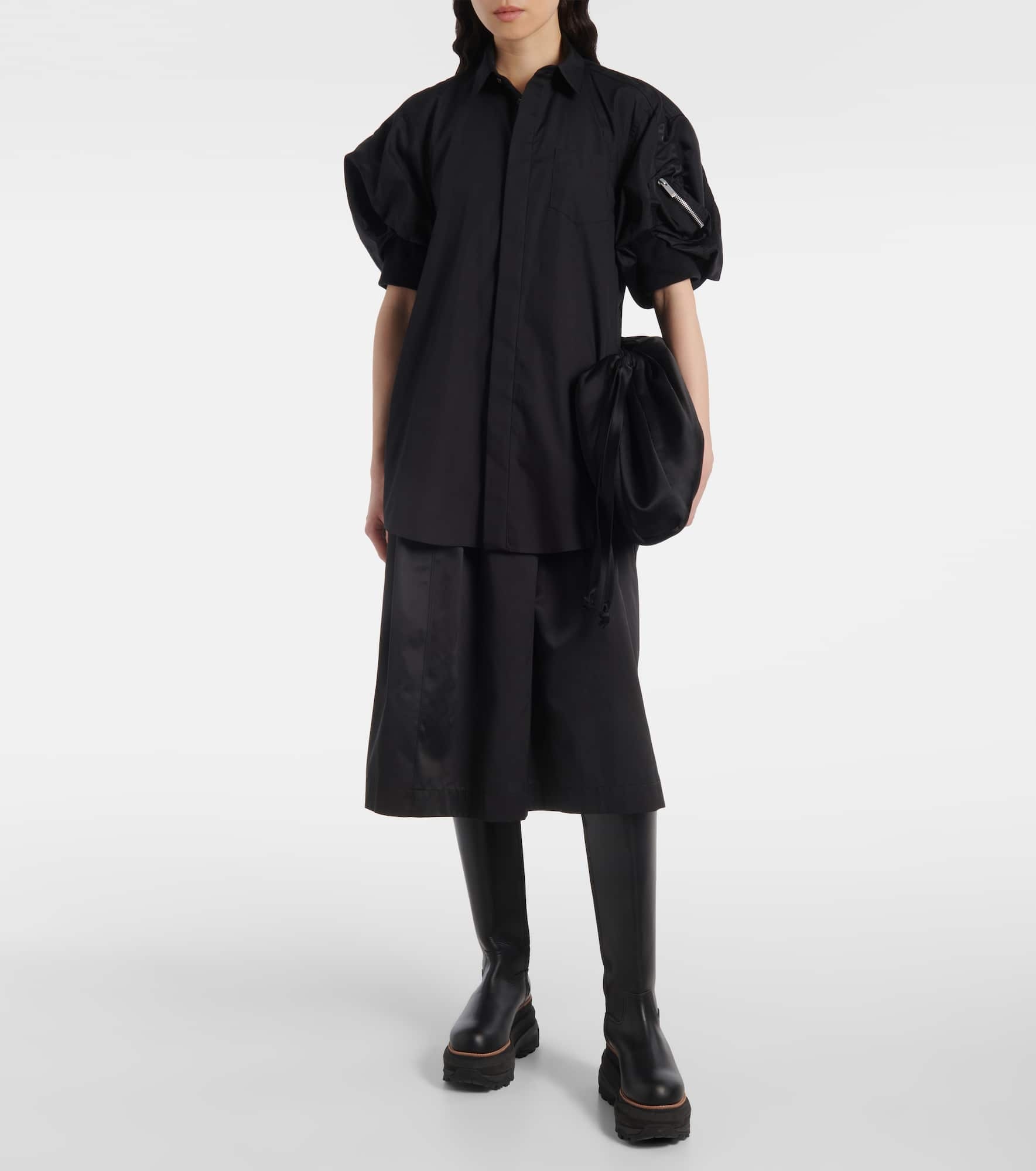 国内発送【sacai】Cotton Poplin x Nylon Twill Dress sacai Cotton Poplin x Nylon Twill Dress | REVERSIBLE