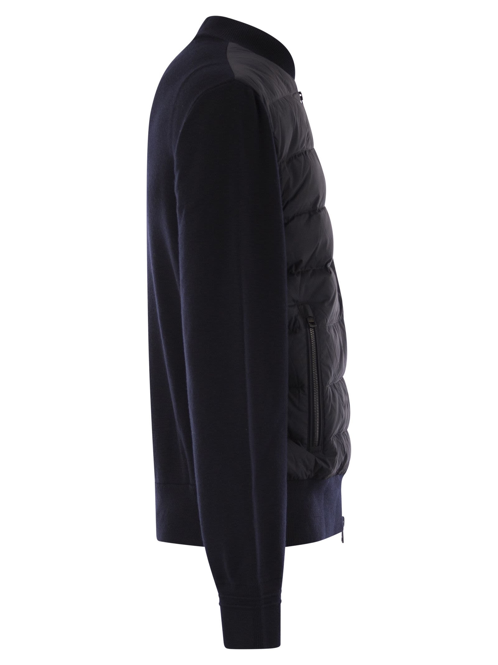 Moncler Men Padded Wool Cardigan With Zip - 3