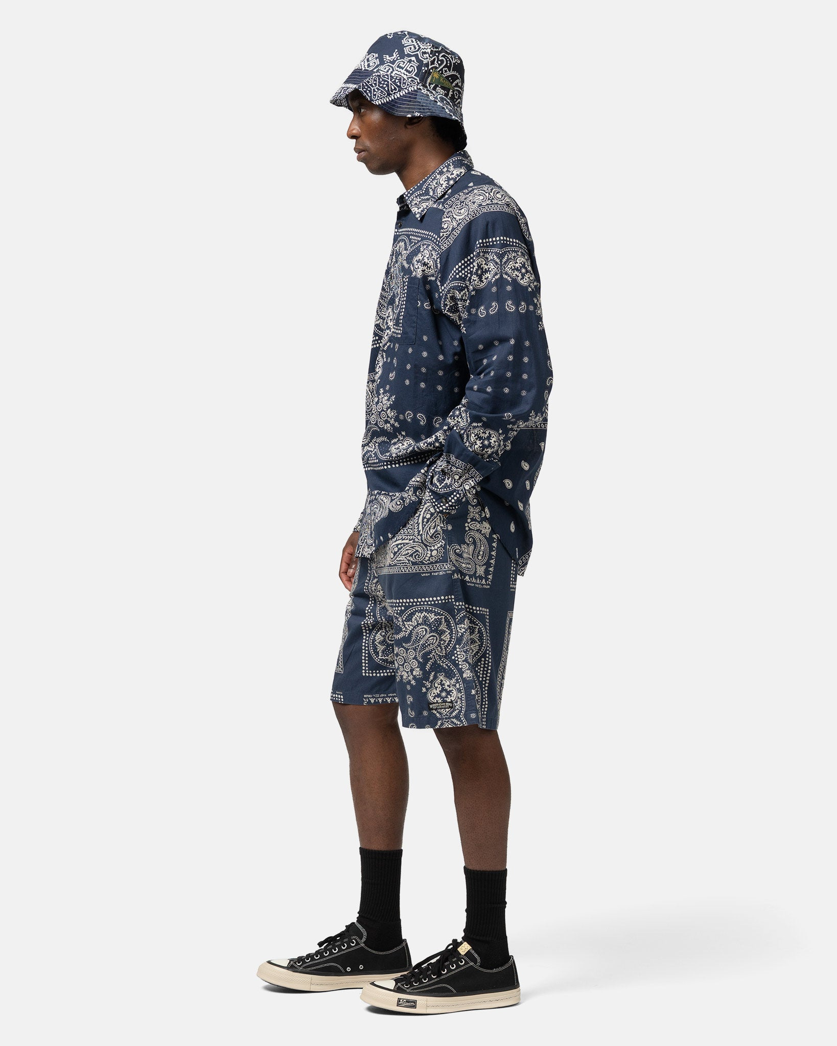 Combed Burberry RAT BRAND Bandana Patchwork EASY Short Pants Aubergine - 3