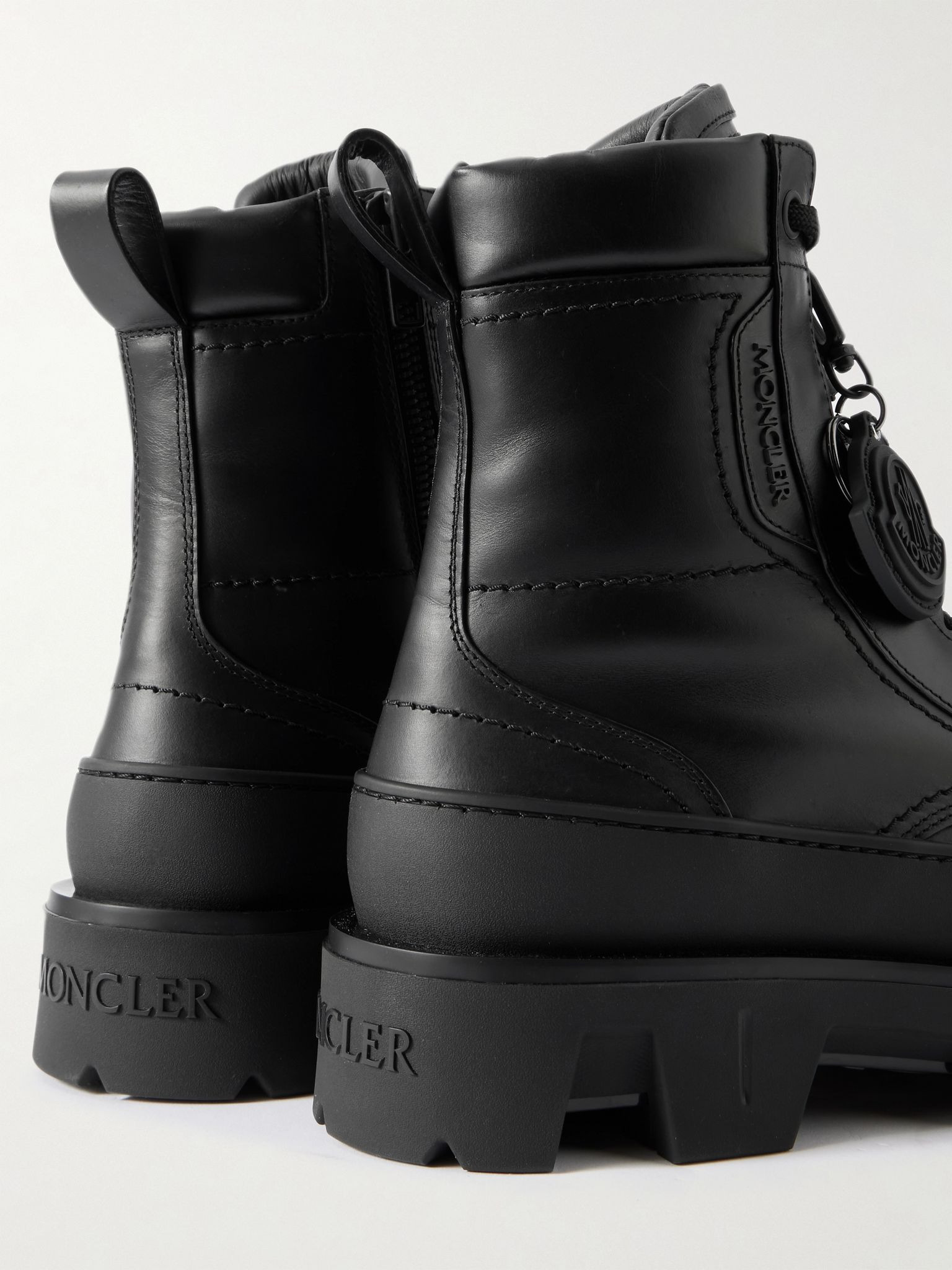 Peak Path Leather Lace-Up Boots Black - 5