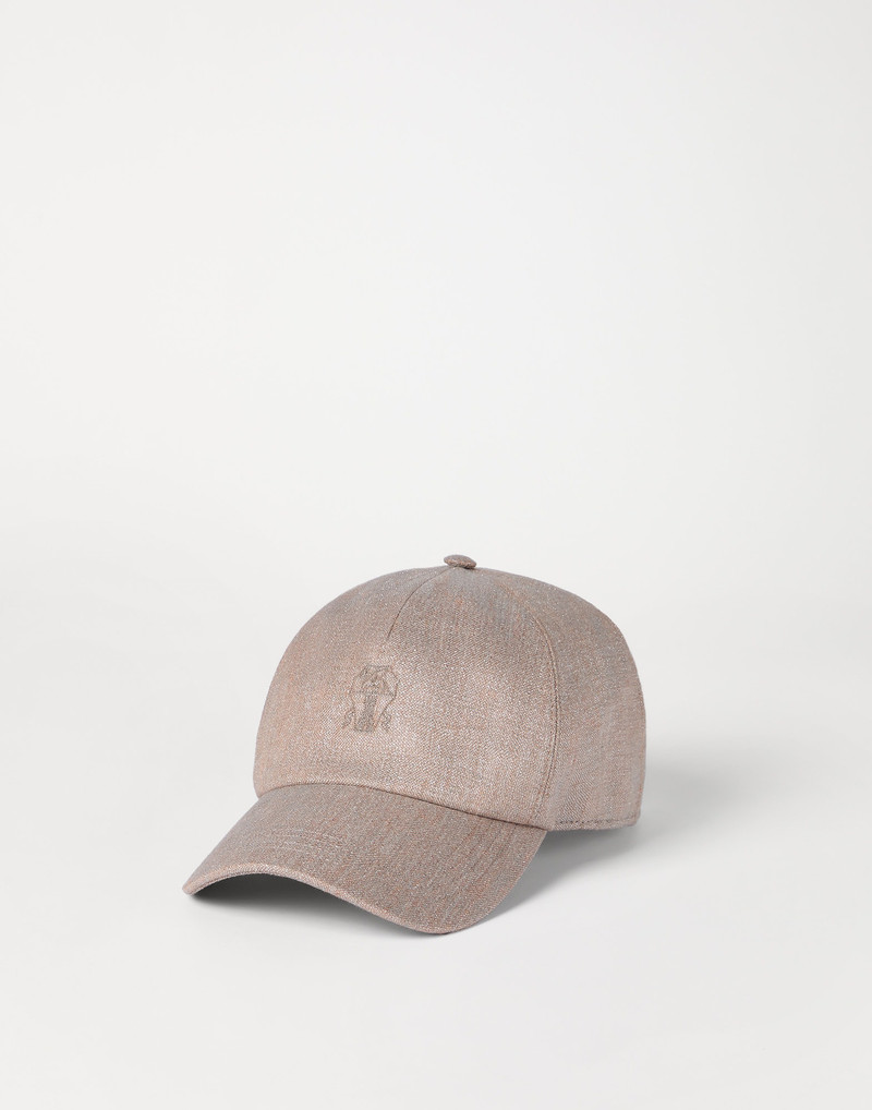 Sparkling linen twill baseball cap with logo 1