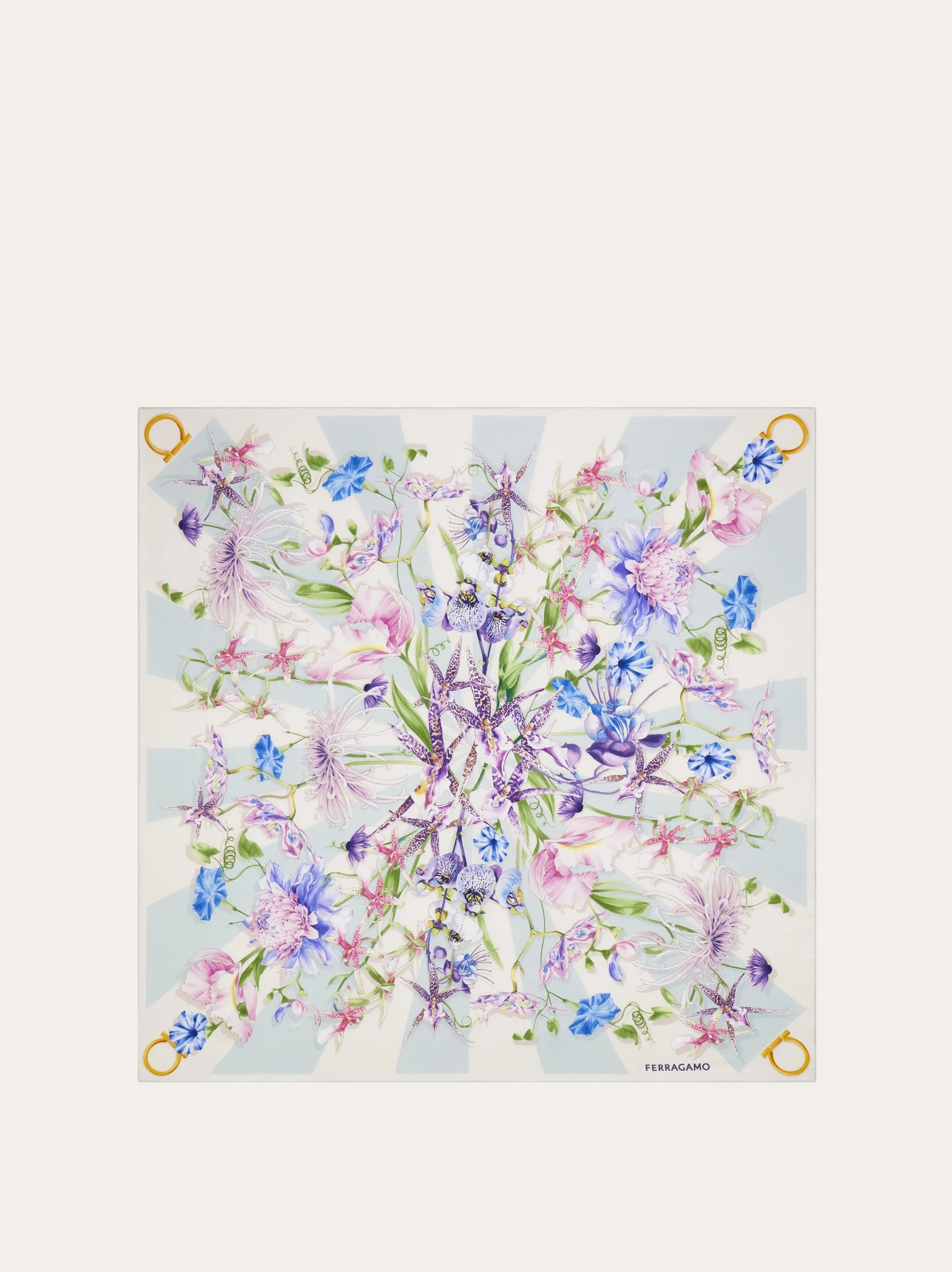 Gaia print silk scarf - 1