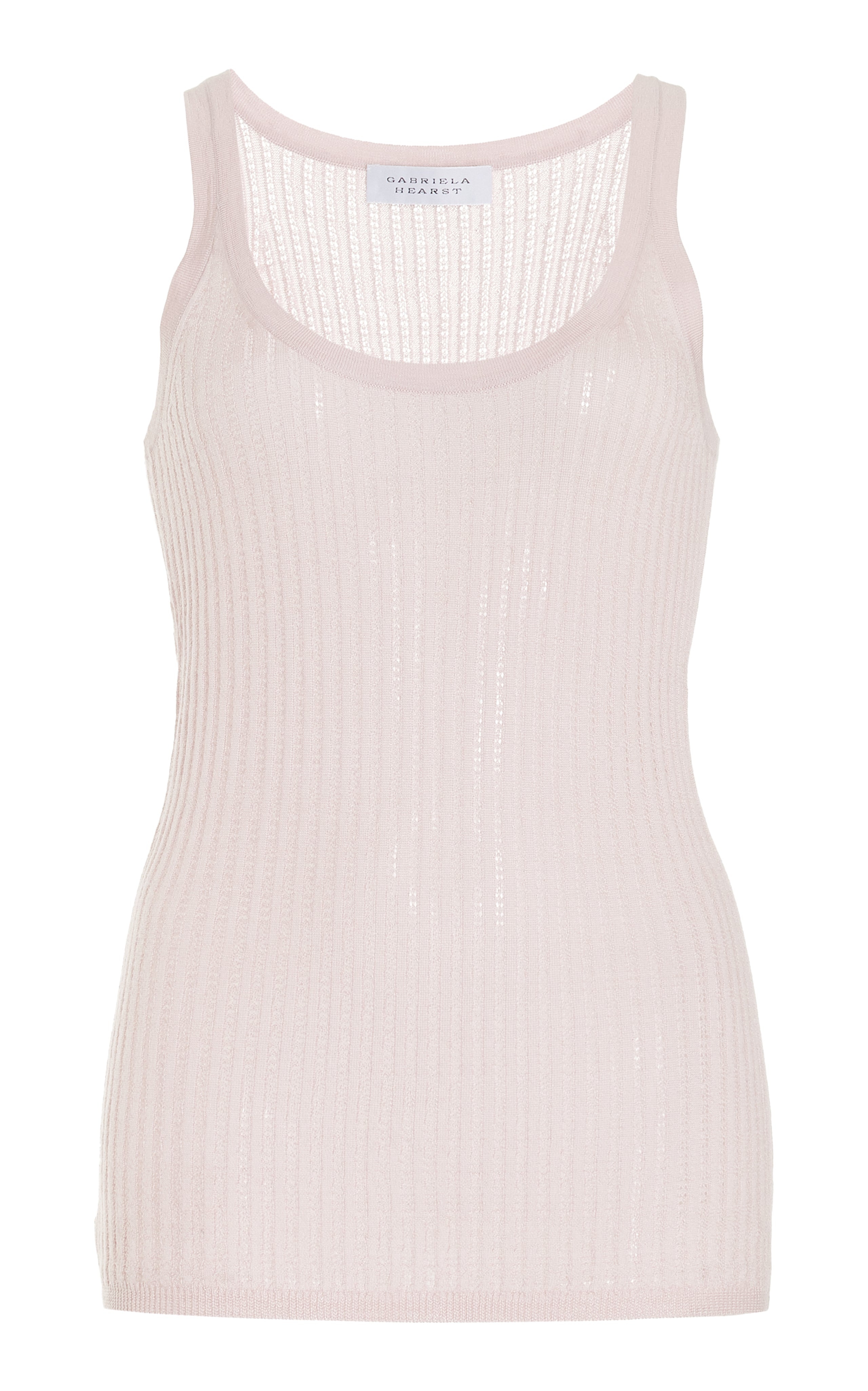 Nevin Pointelle Tank in Blush Silk Cashmere - 1