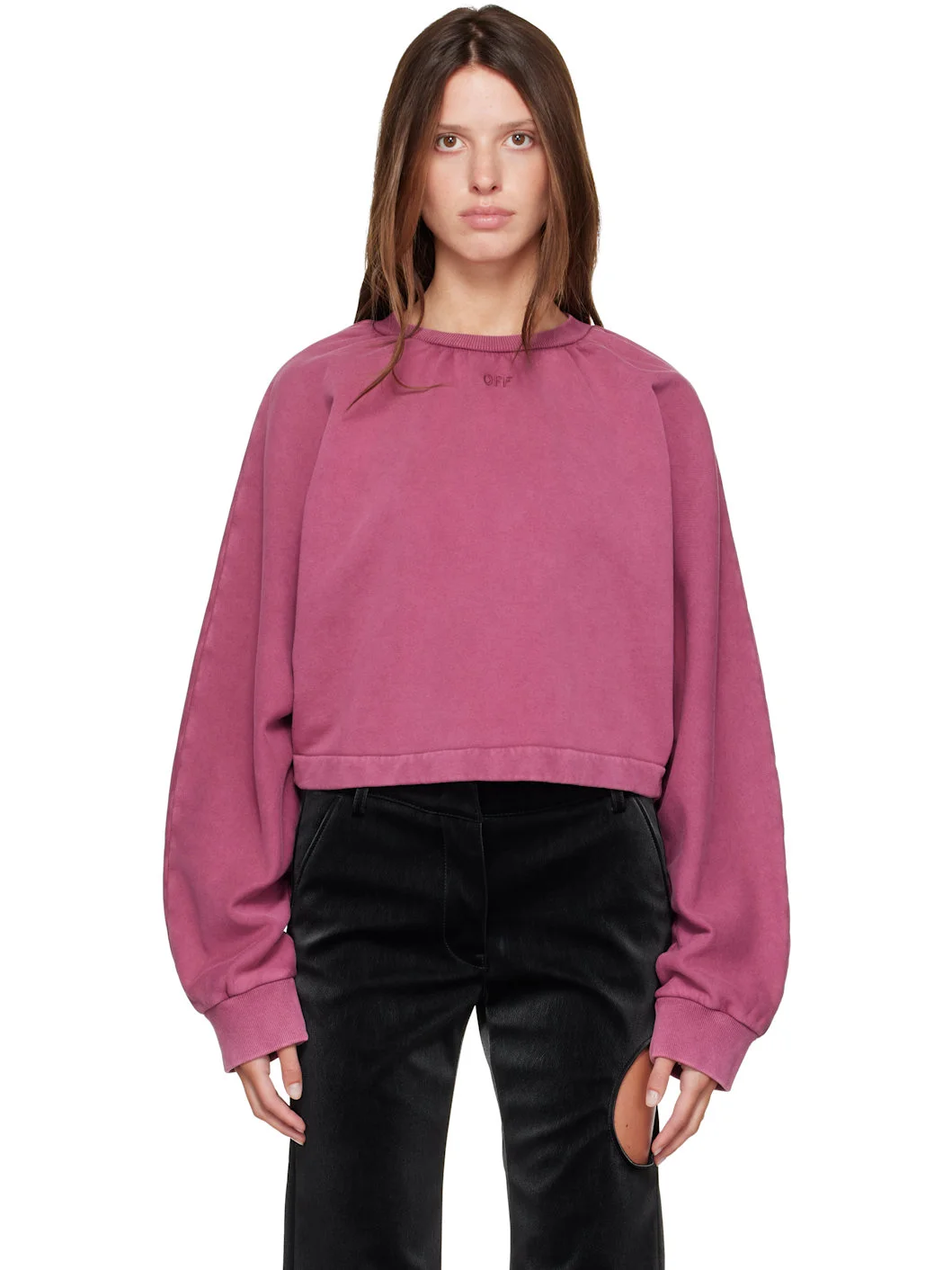 Pink Off Stamp Balloon Crew Sweatshirt - 1