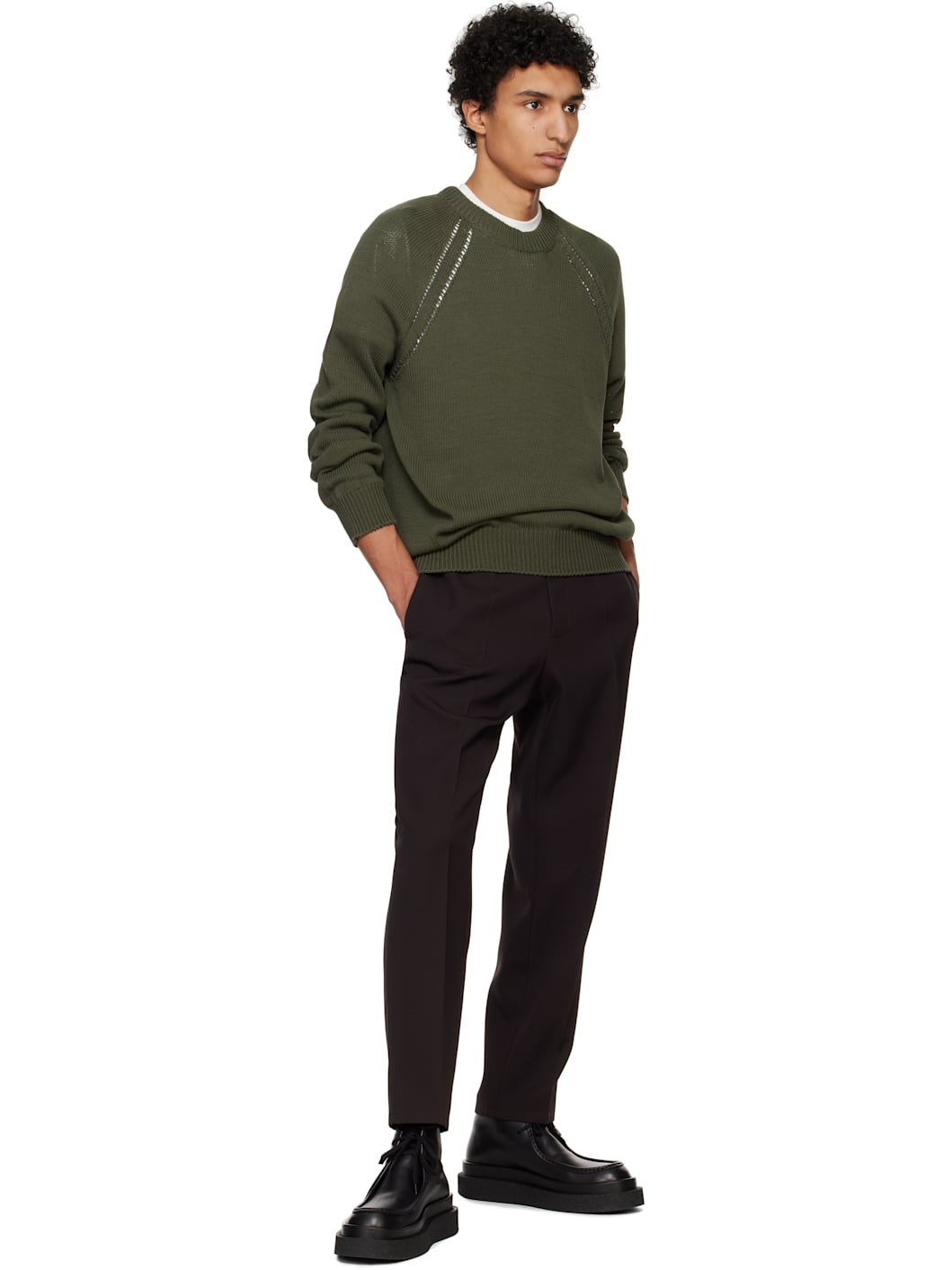 Green Seamless Sweater - 4