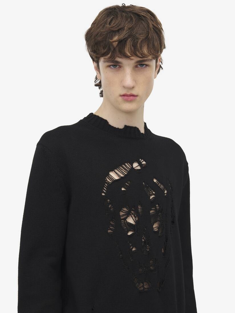 Distressed Skull Jumper - 6