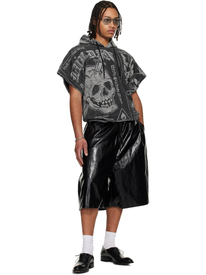 LU'U DAN Gray Half Hoodie outlook