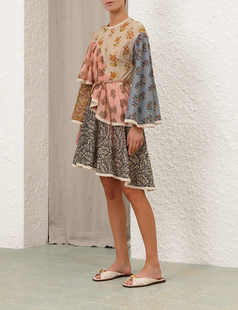 navy blue dress for baby girl Natura Asymmetric Mini Dress In Floral Print main image 1