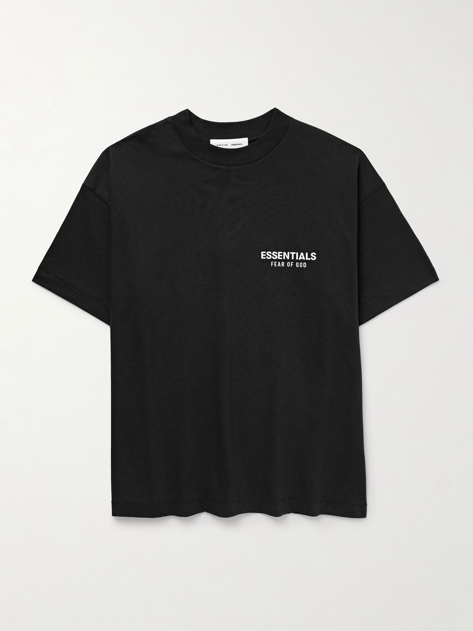 Logo-Appliquéd Cotton-Jersey T-Shirt Black - 1