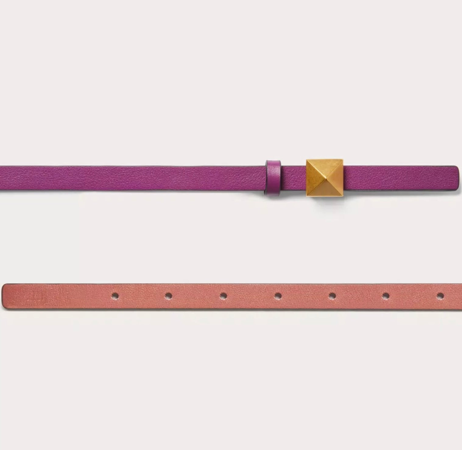 Valentino Reversible Valentino Garavani One Stud Belt In Glossy Calfskin 12 Mm - 3