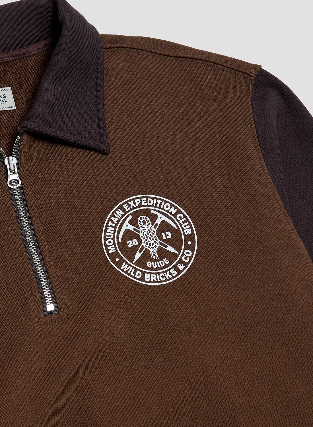 Wild Bricks Mec Half Zip Pullover Brown - 4