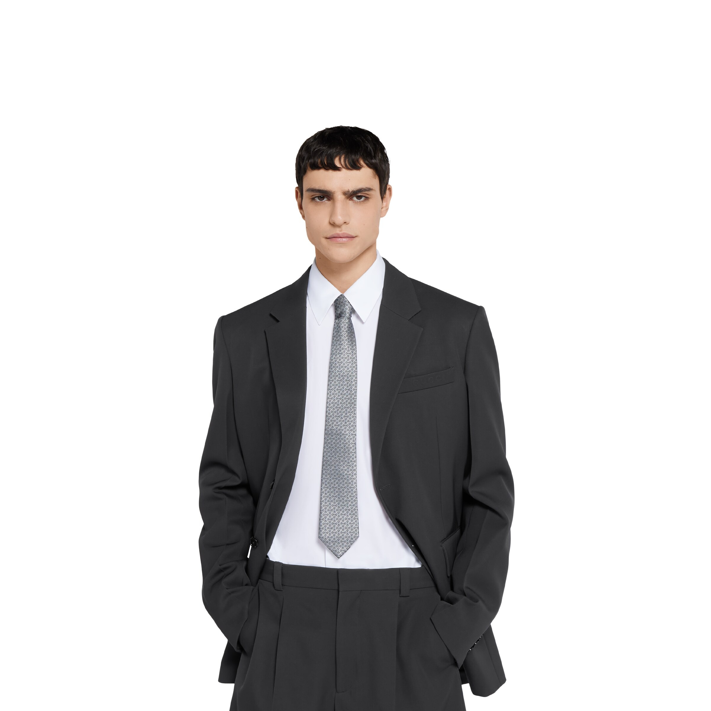 Horsebit silk jacquard tie - 3