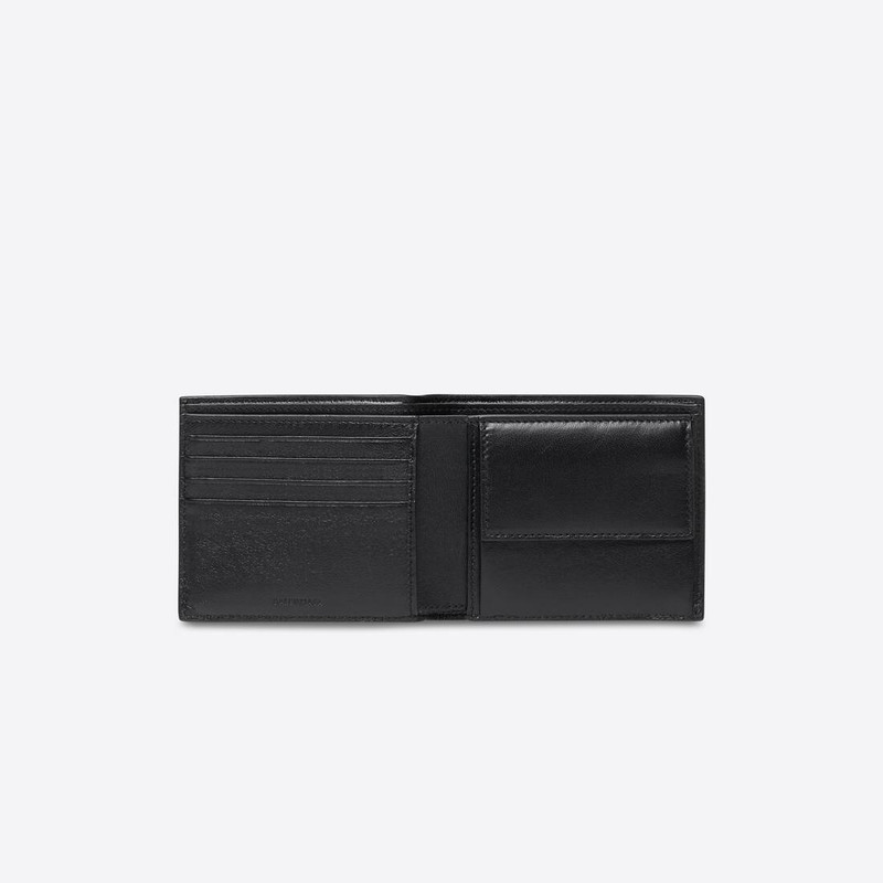 Men's Plate Square Folded Coin Wallet in Black 2