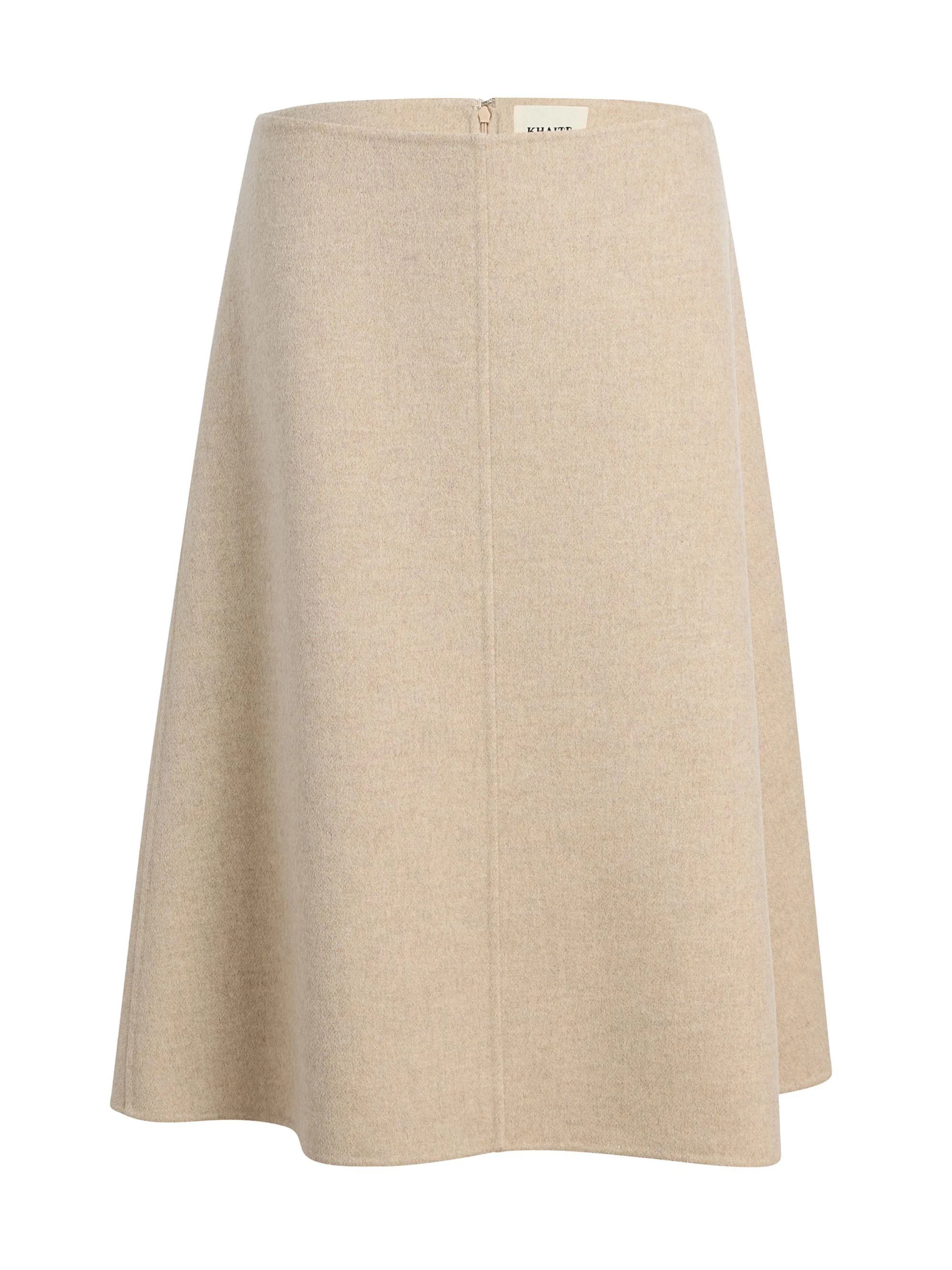 Women's Nania Cashmere A-Line Midi-Skirt - Oatmeal - 1