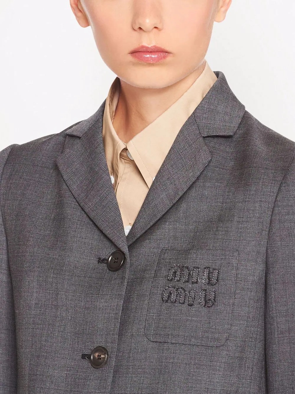 single-breasted Prince of Wales check blazer - 5