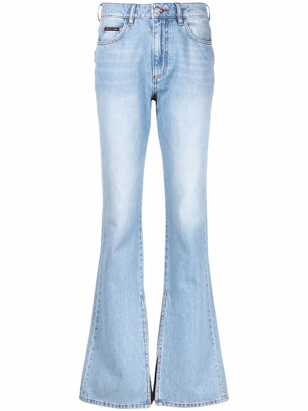 high-waisted flared jeans - 1