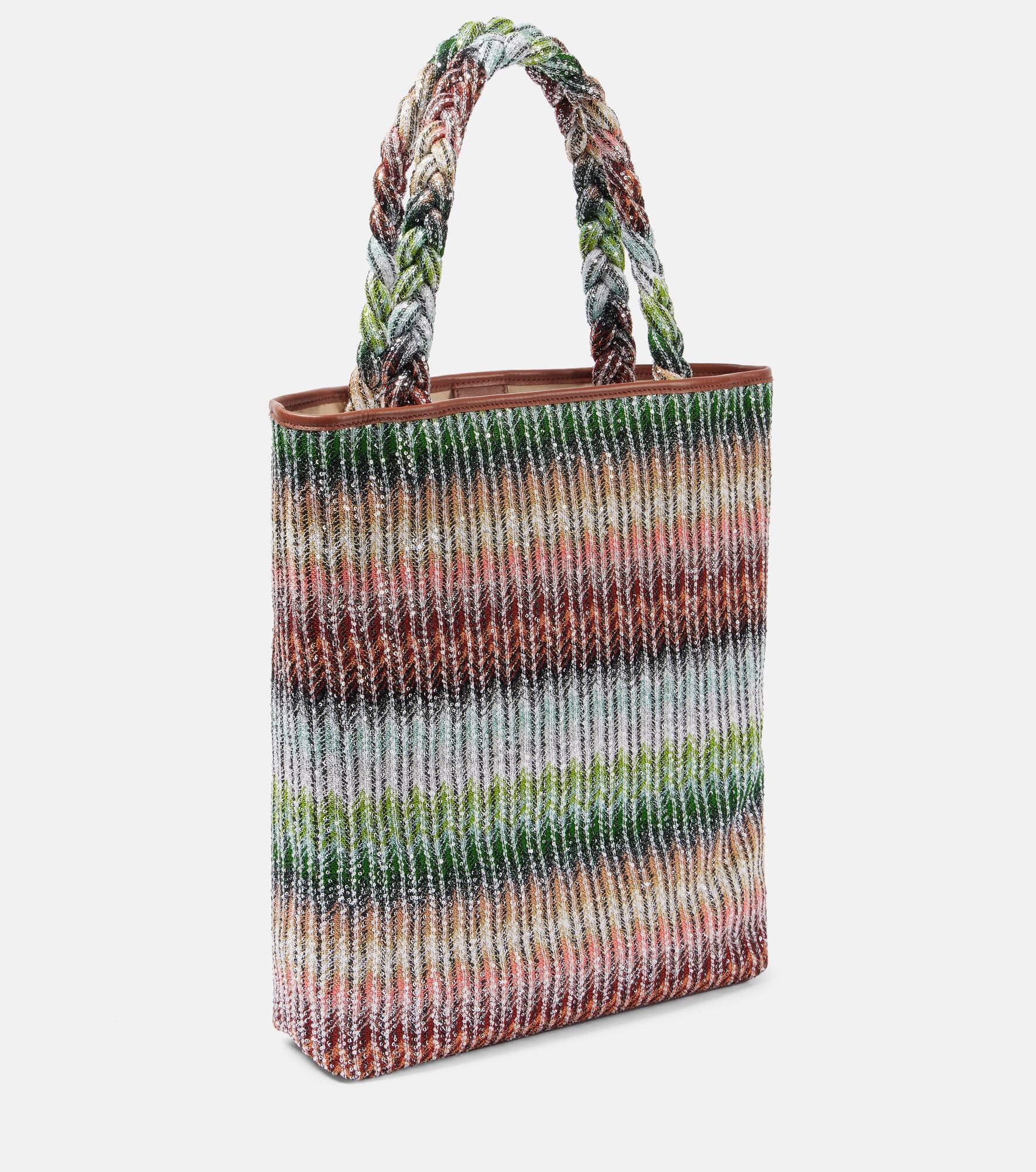 Zigzag Large leather-trimmed tote bag - 4