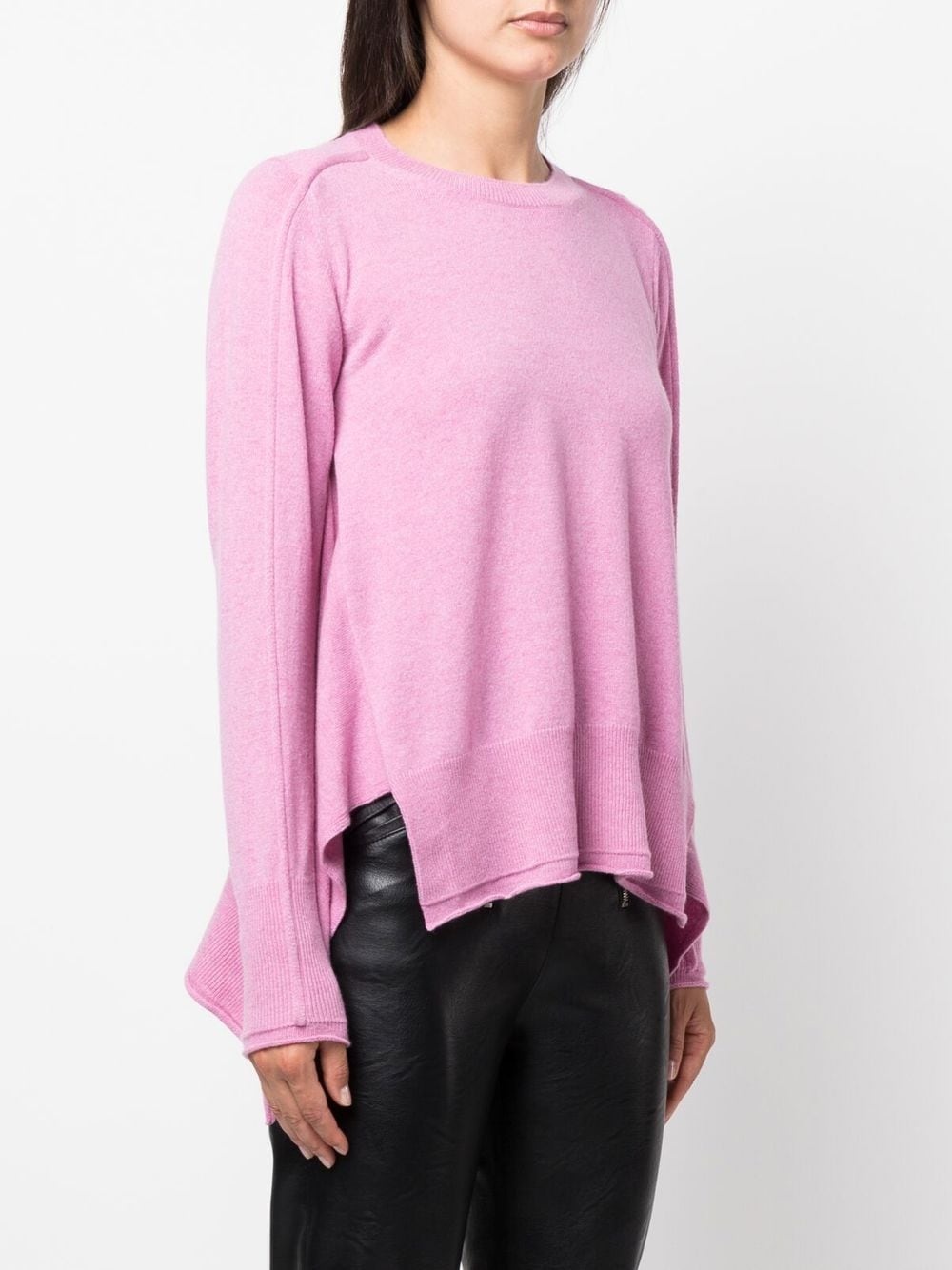 waterfall-hem fine-knit jumper - 3
